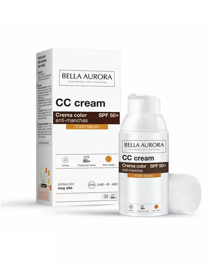 Bella Aurora Anti-Dunkle Flecken CC Creme Spf50+ Mittlerer Farbton 30 ml