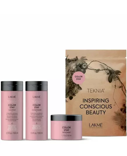 Lakme Teknia Color Stay Travel Pack : Shampooing 100 ml, Après-shampooing 100 ml, Traitement 50 ml